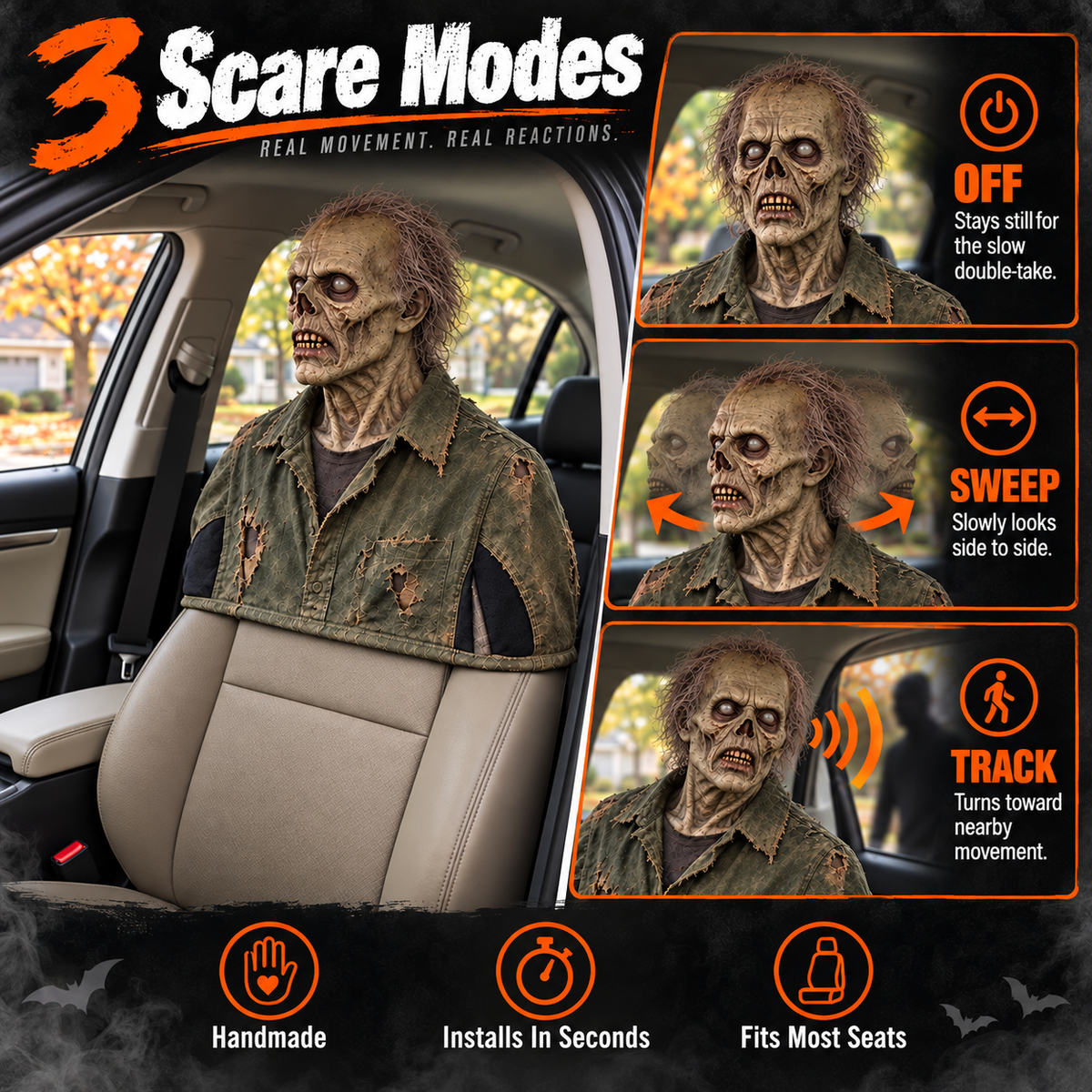 Rotating Head Halloween Prank Decoration