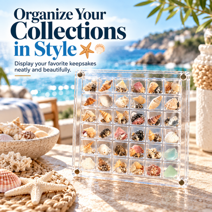 36-Grid Clear Acrylic Organizer Box for Small Collectibles