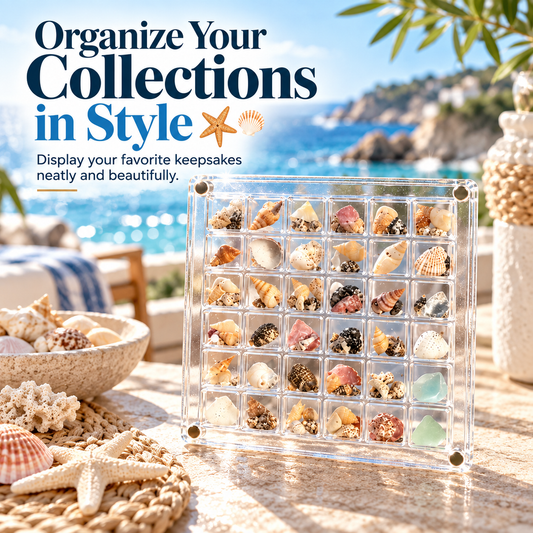 36-Grid Clear Acrylic Organizer Box for Small Collectibles