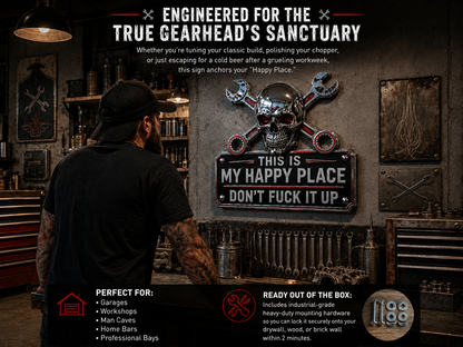 "This Is My Happy Place" Garage Wall Sign