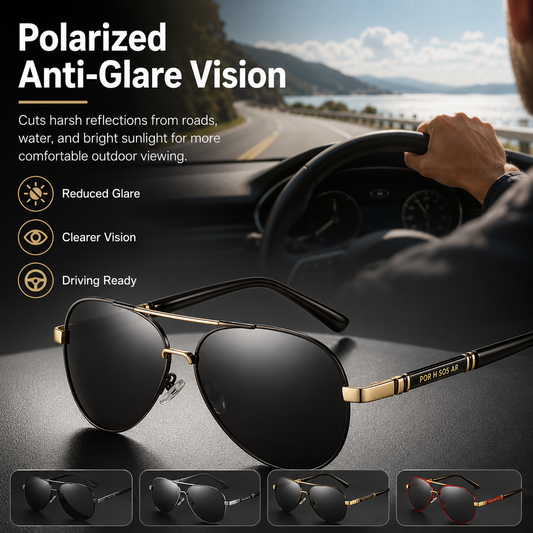 2-Pack Unisex Aviator Sunglasses | 100% Polarized Lenses