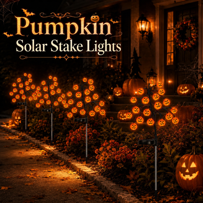 Pumpkin Solar Stake Lights Halloween Outdoor Yard Decor