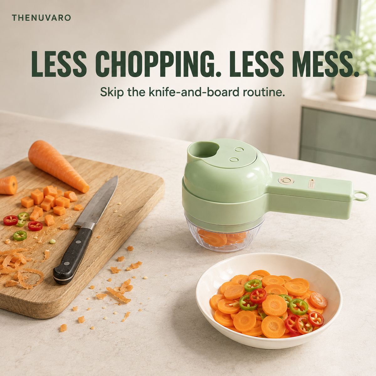 4-in-1 Handheld Electric Vegetable Slicer & Chopper Set