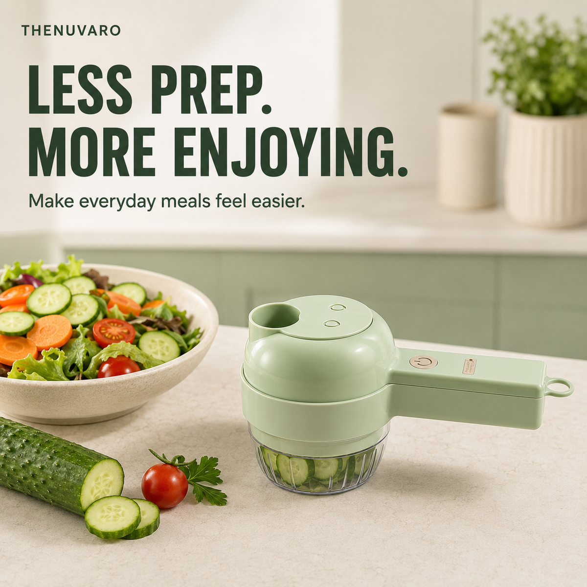 4-in-1 Handheld Electric Vegetable Slicer & Chopper Set