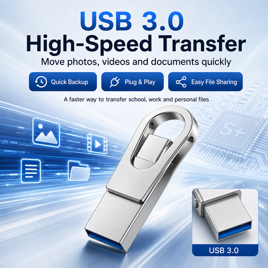 2026 2-in-1 USB C Pendrive High-Speed Memory for Students & Office