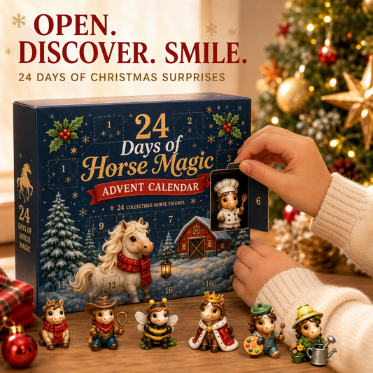 24 Day Christmas Cute Pony Advent Calendar, 24 Collectible Pony Holiday Surprises Countdown Decor