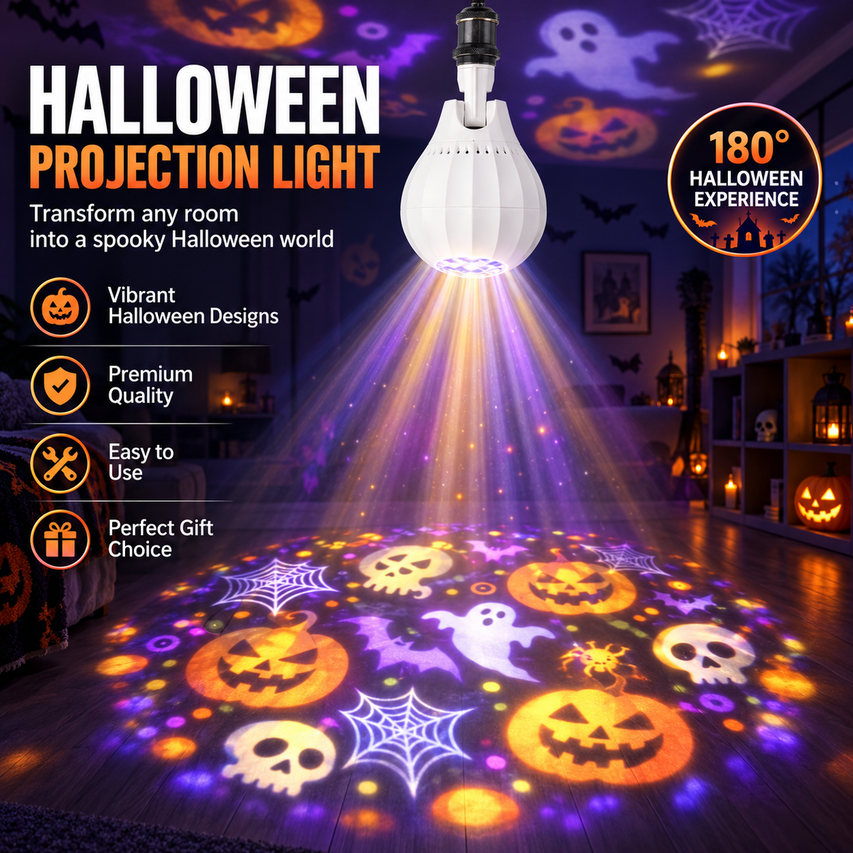 2026 Arrivals Turn Any Room Into a Christmas Wonderland! 16-Pattern Rotating Projector Bulb