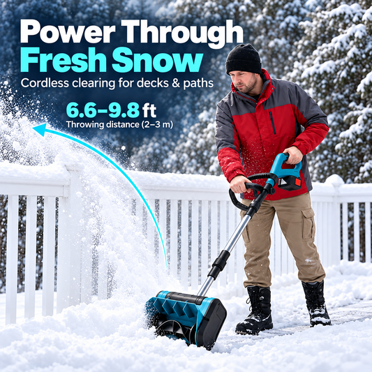 52.8" Foldable Brushless Cordless Snow Shovel 21V 18,000mAh Battery Included,Perfect for Walkways & Patios