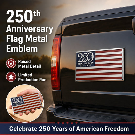 2 PCS 250th Anniversary Metal Flag Emblem