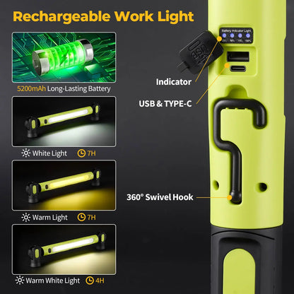 Under Hood Light Bar 3000LM Magnetic LED, 5200mAh Cordless
