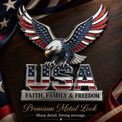 250th Anniversary - USA Faith, Family & Freedom Metal Emblem