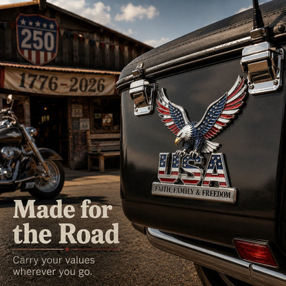 250th Anniversary - USA Faith, Family & Freedom Metal Emblem