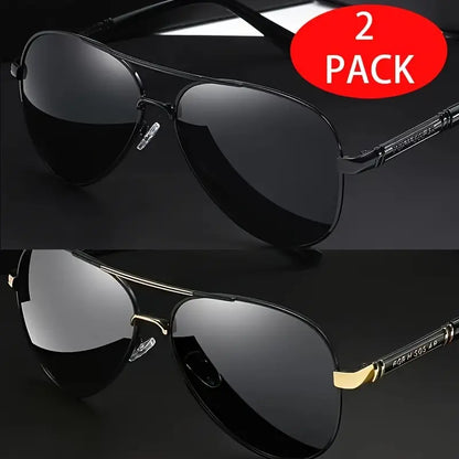 2 Pack Polarized Aviator Sunglasses Unisex