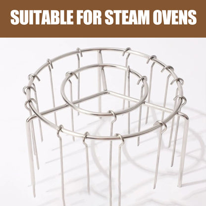 2 Pack Stainless Steel Air Fryer Skewer Rack, 360 No Flip Kabob Grill Stand