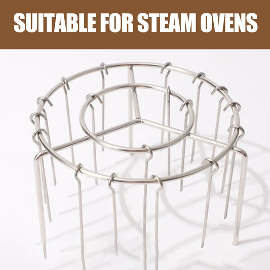 2 Pack Stainless Steel Air Fryer Skewer Rack, 360 No Flip Kabob Grill Stand