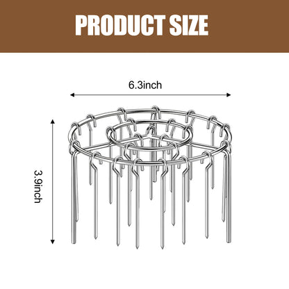2 Pack Stainless Steel Air Fryer Skewer Rack, 360 No Flip Kabob Grill Stand