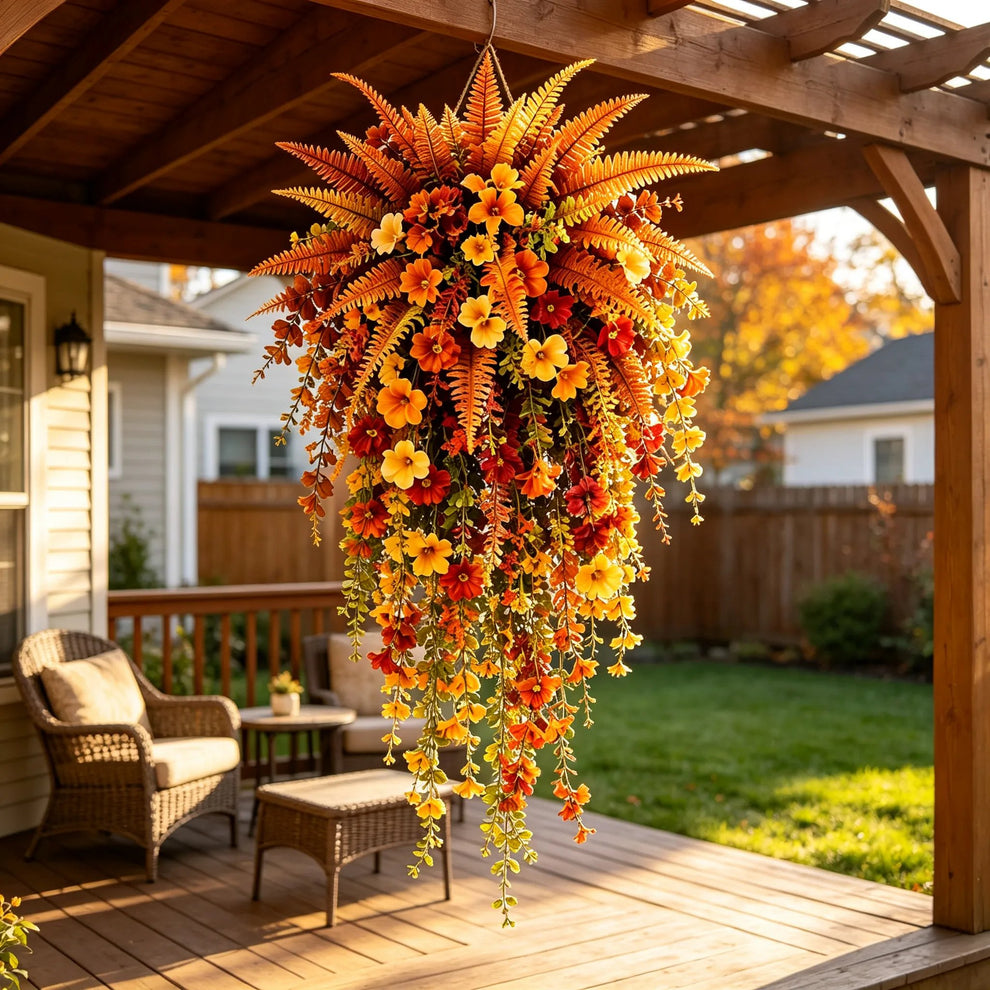 On Only Artificial Fern for Autumn Outdoor Decor Autumn Porch & Door Decoration