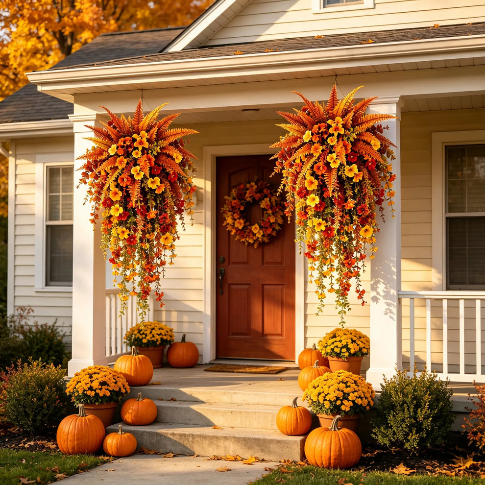 On Only Artificial Fern for Autumn Outdoor Decor Autumn Porch & Door Decoration