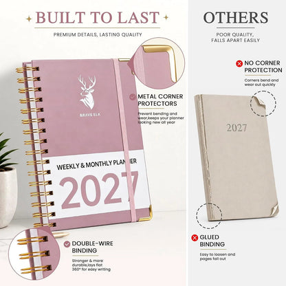 2027 A5 Deer Spiral Planner – 160 Sheets