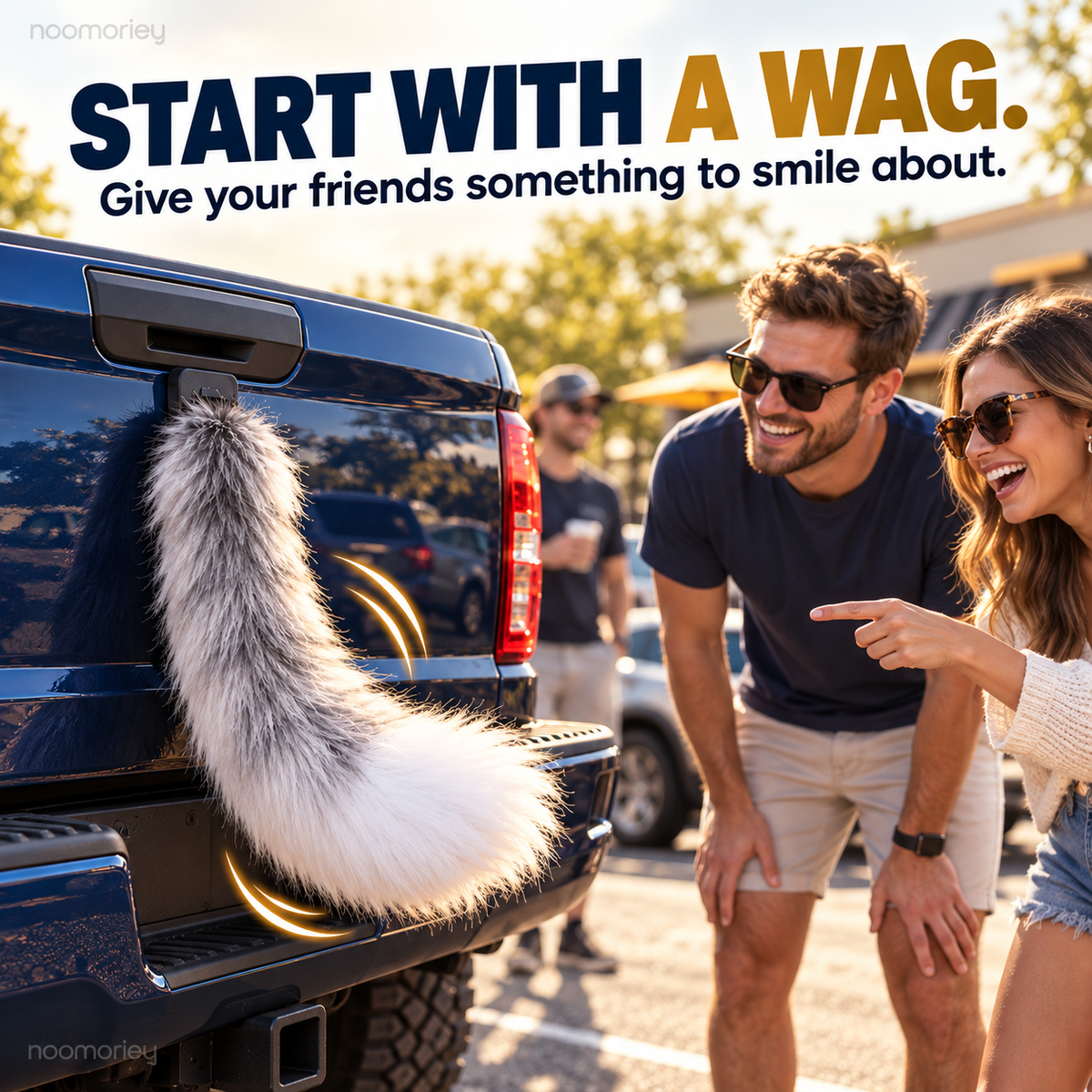 Wagging Truck Tail Fluffy Vehicle Decoration & Fun Gift for Truck Lovers