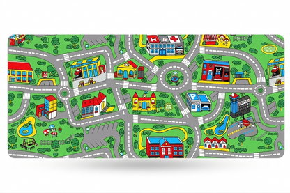 Nostalgic Road Map Desk Mat Retro City Mouse Pad