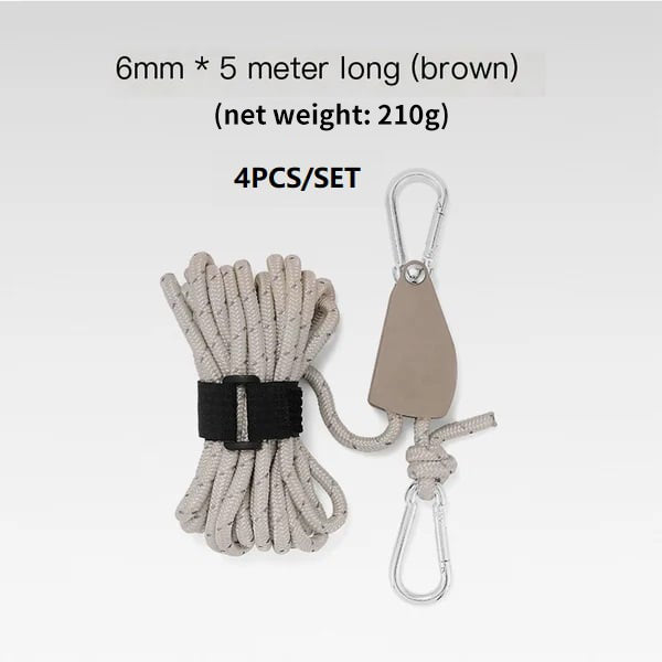 Portable Adjustable Fix Tent High Strength Fast Release Pulley Camping Rope