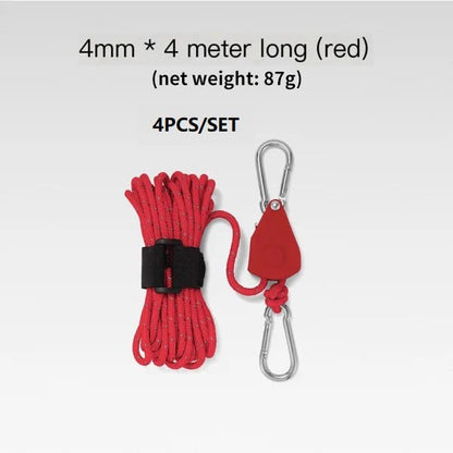 Portable Adjustable Fix Tent High Strength Fast Release Pulley Camping Rope