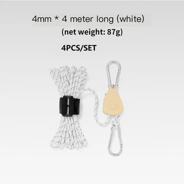 Portable Adjustable Fix Tent High Strength Fast Release Pulley Camping Rope
