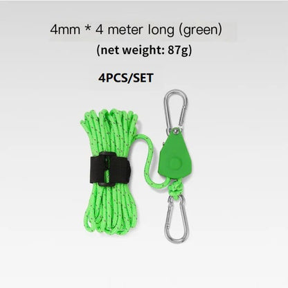 Portable Adjustable Fix Tent High Strength Fast Release Pulley Camping Rope