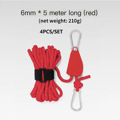 Portable Adjustable Fix Tent High Strength Fast Release Pulley Camping Rope