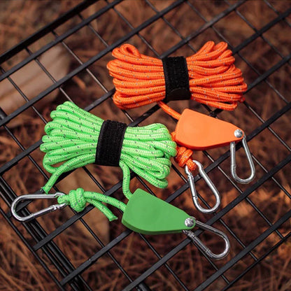 Portable Adjustable Fix Tent High Strength Fast Release Pulley Camping Rope