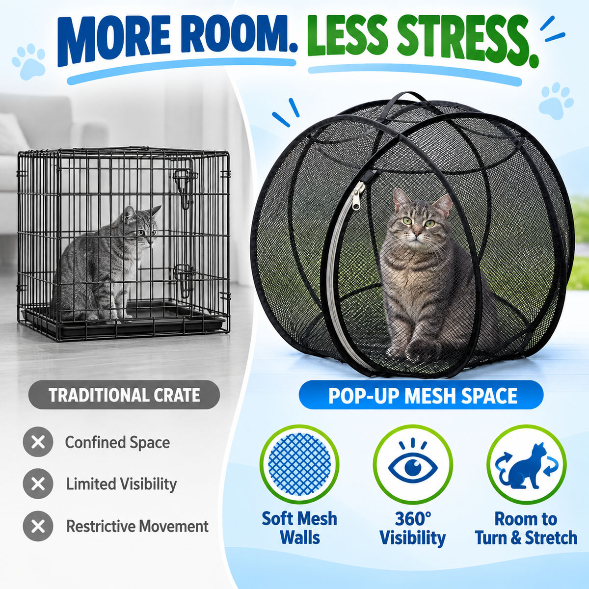 FreshAir Cat Haven Pop-Up Mesh Playpen
