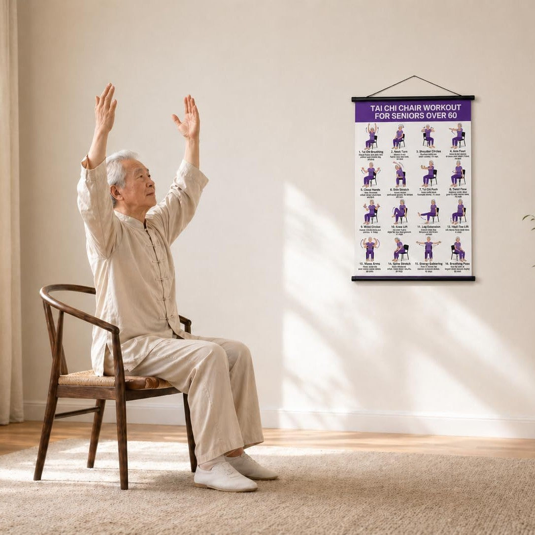 Tai Chi Chair Workout Chart for Seniors (16 x 24 inches)