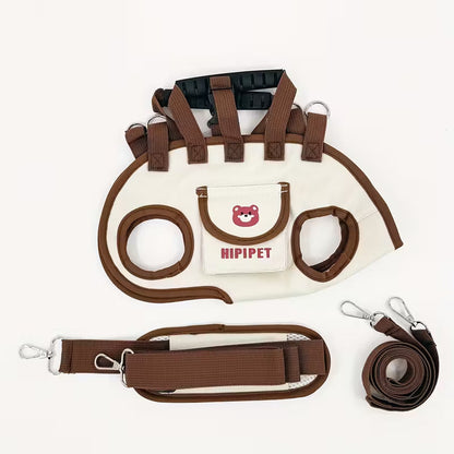 2026 Double-shoulder and hand-held pet leash backpack