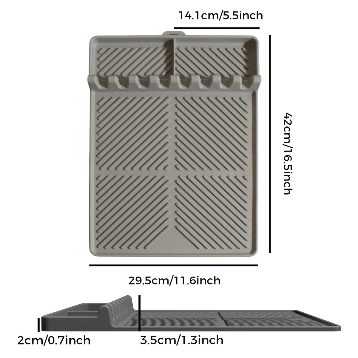 16.5" 11" Silicone Grill Side Shelf Mat Heat-Resistant, Non-Slip & Dishwasher Safe BBQ Organizer