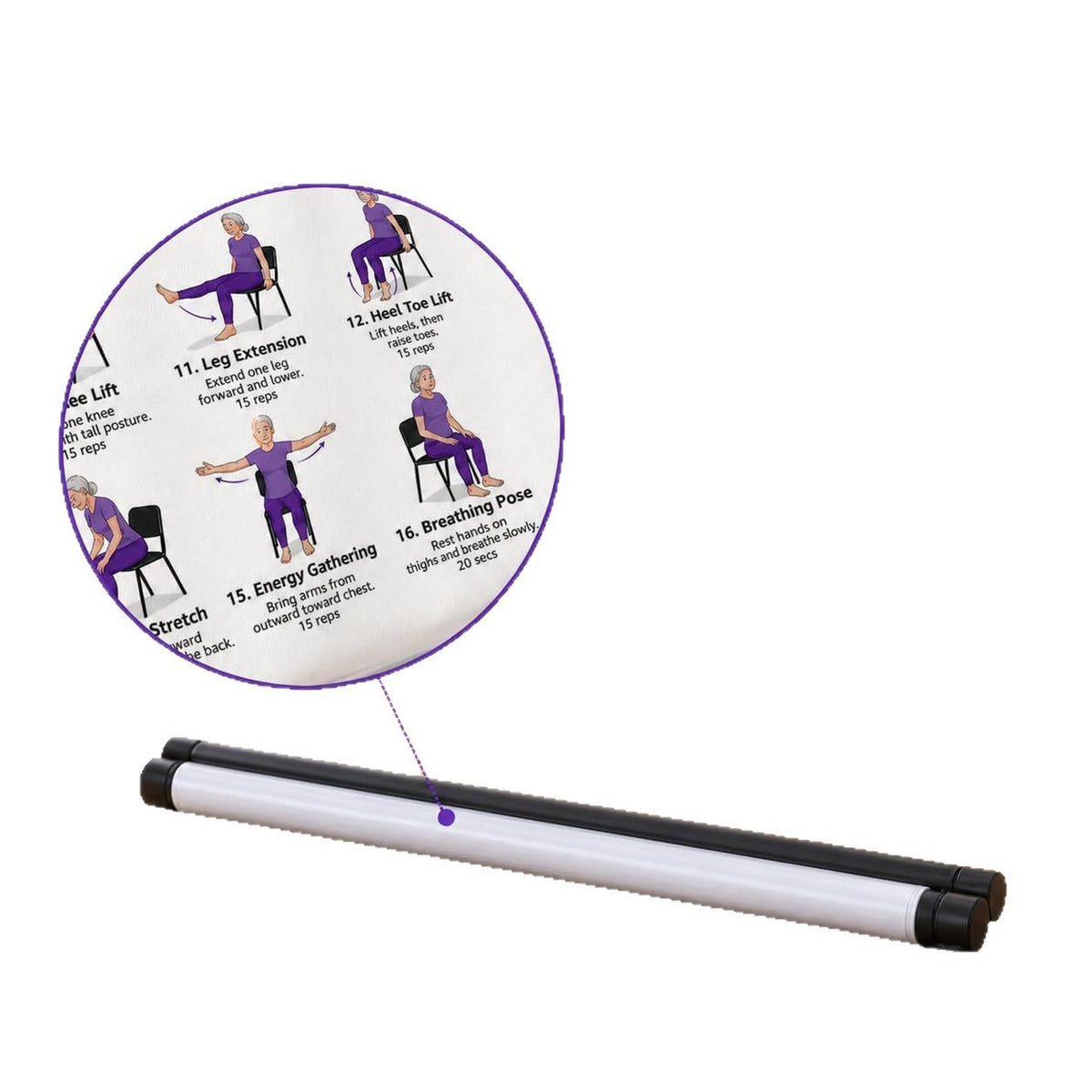 Tai Chi Chair Workout Chart for Seniors (16 x 24 inches)