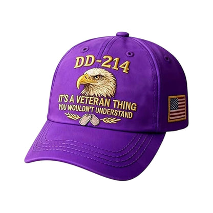 100% Handmade DD-214 Veteran Honor Embroidered Cap