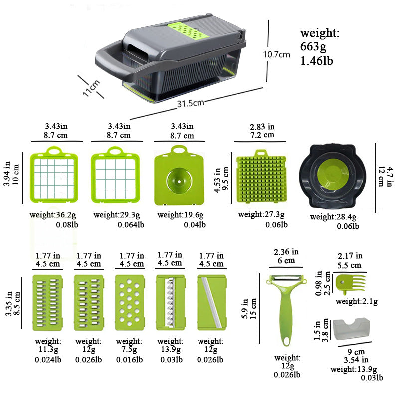 16-in-1 Premium Veggies Chopper Effortless Vegetable & Fruit Preparation for Your Kitchen