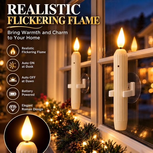 3D Flickering Flameless Window Candle Lights for Cozy Holiday Decor