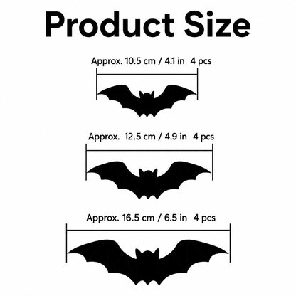 3D Bat Light LED Halloween Decoration, Flexible Wall Sticker, Easy to Install, Suitable for Home, Parties