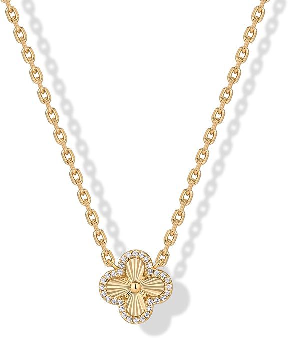 14K Gold-Plated Four-Leaf Clover Bracelet Lucky Charm Jewelry for Women