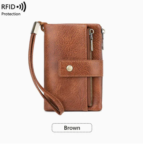 Women's long wallet, stylish clutch, elegant solid color RFID blocking leather wallet!