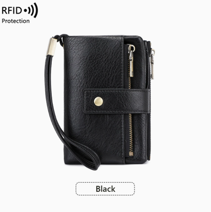 Women's Retro Style RFID Blocking Tri-fold Wallet