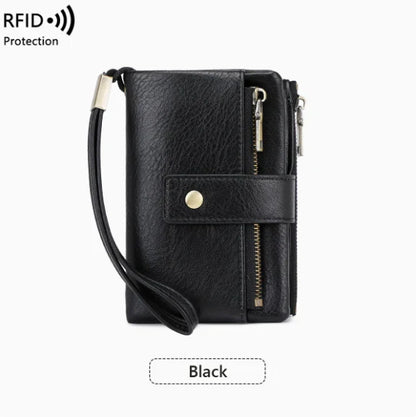 Women's long wallet, stylish clutch, elegant solid color RFID blocking leather wallet!