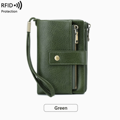 Women's Retro Style RFID Blocking Tri-fold Wallet