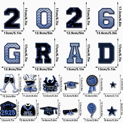 20 Pcs Graduation Magnets 2026 Cruise Door Car Magnets Congrats Grad Cap Magnetic Decorations for Refrigerator Garage