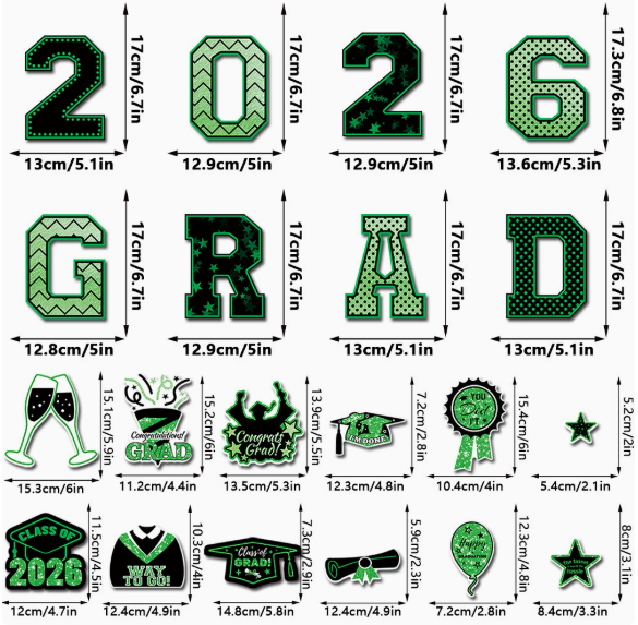 20 Pcs Graduation Magnets 2026 Cruise Door Car Magnets Congrats Grad Cap Magnetic Decorations for Refrigerator Garage