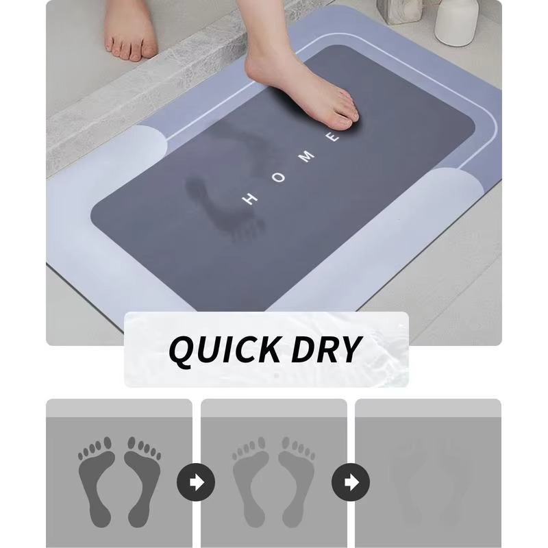3-Piece Anti-Slip Bathroom Mat Set Quick-Dry U-Shaped Toilet & Floor Mats