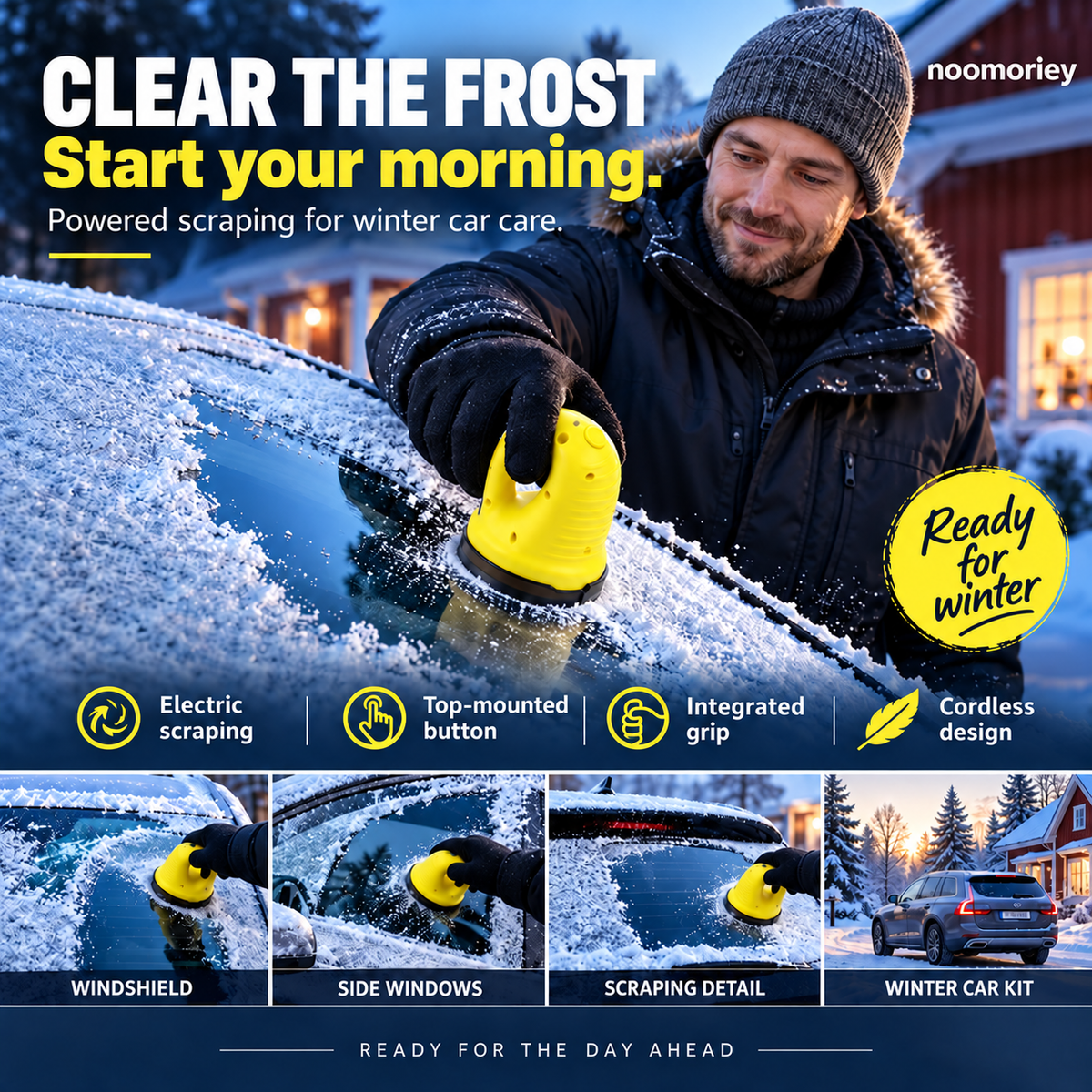 Cordless Electric Ice Scraper Clear Frost, Drive with Confidence!