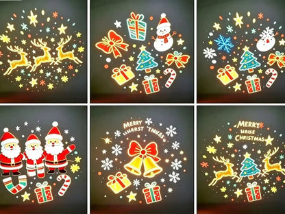 2026 USB Plug-In Christmas Projector Night Light, 6+ Holiday Pattern Ceiling Lamp